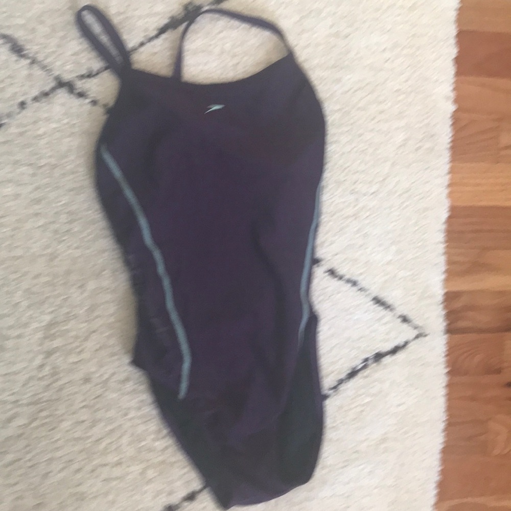 Purple and teal speedo bathing suit